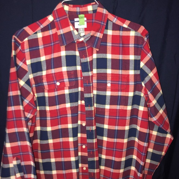 Old Navy Red, White & Blue, Plaid Button Up Shirt - Picture 3 of 5